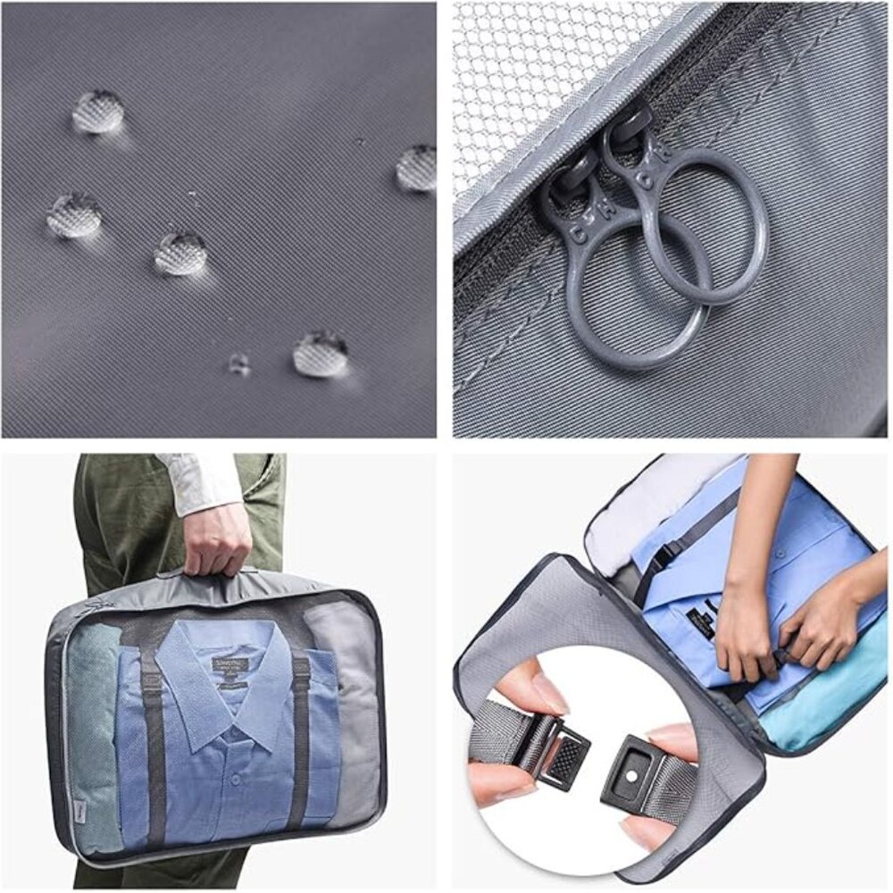 New! Packing Cubes, Travel Luggage Organizers Set with Toiletry Bag (7pcs) - Picture 4 of 7